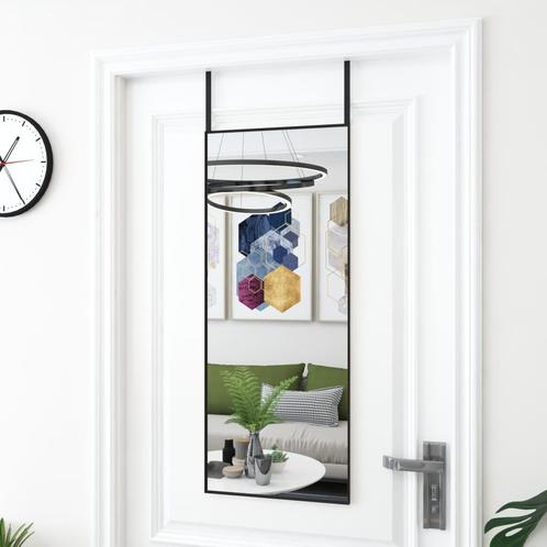vidaXL Deurspiegel 40x100 cm glas en aluminium zwart, Huis en Inrichting, Woonaccessoires | Spiegels, Nieuw, Verzenden