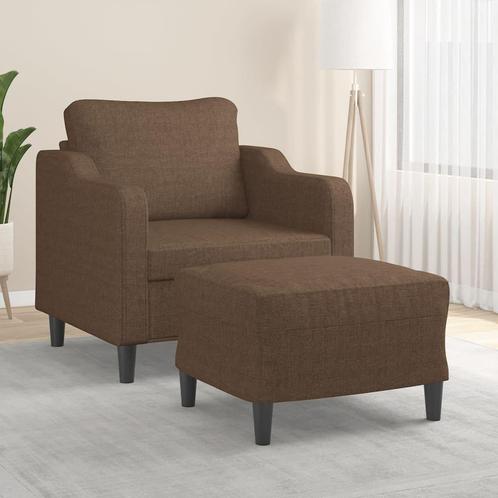 vidaXL Fauteuil met voetenbank 60 cm stof bruin, Huis en Inrichting, Zetels | Zetels, Nieuw, Verzenden