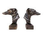 Figurine - Greyhound busts / bookends (2) - Fer, Antiek en Kunst