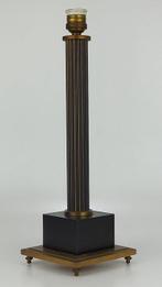 Staande lamp - verguld messing basis - Kolomvormige, Antiek en Kunst