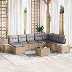 vidaXL Tuinbank Set met kussen 9 pcs Poly rattan, Tuin en Terras, Verzenden, Nieuw