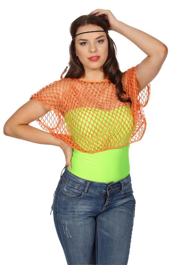 Visnet Shirt Oranje, Kleding | Dames, Carnavalskleding en Feestkleding, Nieuw, Verzenden