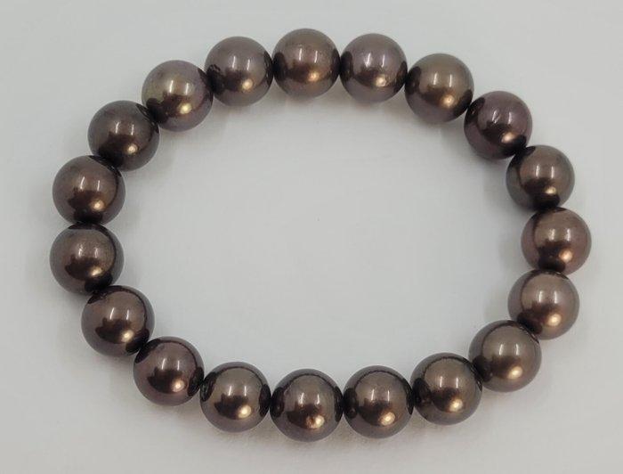 Armband 9x10,5mm chocolade Tahitiaanse parels, Handtassen en Accessoires, Armbanden