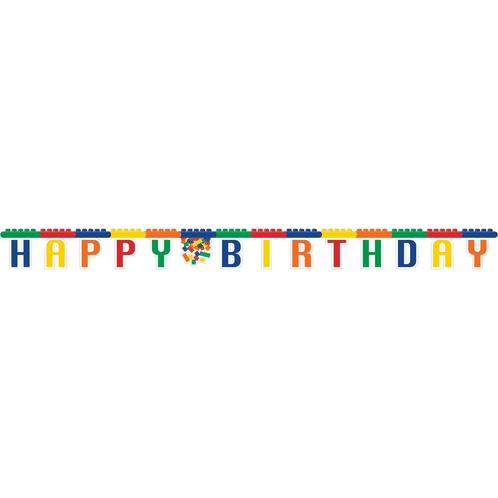 Lego Slinger Happy Birthday 2,3m, Hobby en Vrije tijd, Feestartikelen, Nieuw, Verzenden