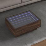 vidaXL Salontafel met LED 70x50x30 cm bewerkt hout bruin, Huis en Inrichting, Tafels | Salontafels, Verzenden, Nieuw