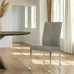 Leren eetkamerstoel Comfort met wieltjes - Granada Steel, Huis en Inrichting, Nieuw, Leer, Ophalen of Verzenden, Modern
