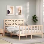 vidaXL Bedframe met hoofdbord massief hout, Huis en Inrichting, Slaapkamer | Bedden, Verzenden, Nieuw