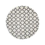 Vloerkleed rond 150 cm - wit met grijs - hoogpolig, Maison & Meubles, Ameublement | Tapis & Moquettes, Verzenden