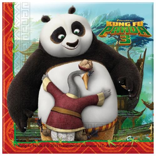 Kung Fu Panda Servetten 33cm 20st, Hobby & Loisirs créatifs, Articles de fête, Envoi