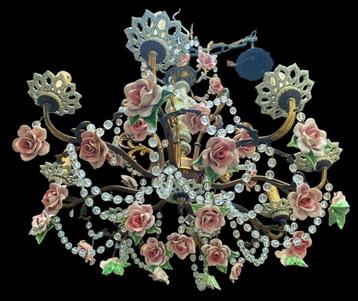 Lustre - maiolica en céramique - Chandelier de style shabby