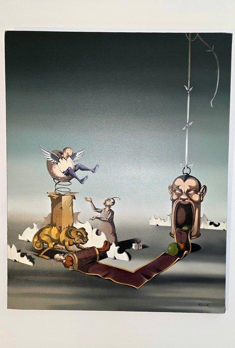 Hubert Devriendt (1955) - Paysage Escamotable, Antiquités & Art, Art | Peinture | Moderne