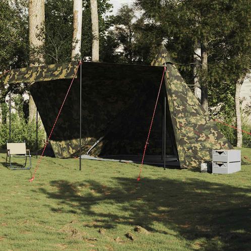 vidaXL Tipitent 6-persoons camouflage waterdicht, Caravans en Kamperen, Tenten, Nieuw, Verzenden