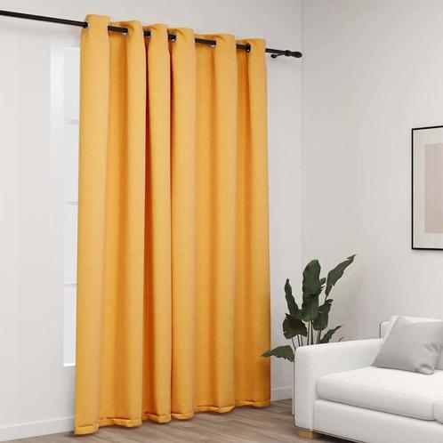 vidaXL Gordijn linnen-look verduisterend met ogen 290x245 cm, Huis en Inrichting, Stoffering | Gordijnen en Lamellen, Nieuw, Verzenden
