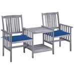 vidaXL Tuinstoelen met tafeltje en kussens massief, Verzenden, Nieuw