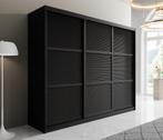 Kledingkast 250cm zwart Schuifdeuren - Garderobekast, Verzenden, Nieuw