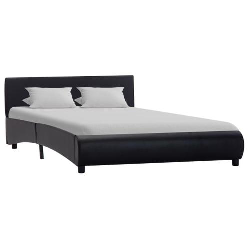 vidaXL Cadre de lit Noir Similicuir 140x200 cm
