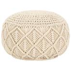 vidaXL Poef macramé handgemaakt 45x30 cm katoen, Verzenden, Nieuw