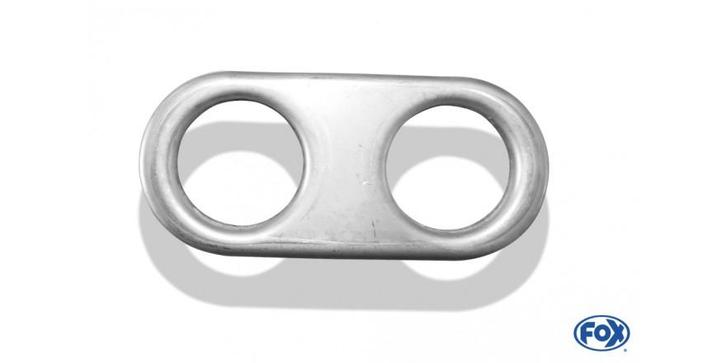 FOX Opzetdeksel voor uitlaat plat ovaal 150x70mm - gat: 2x50, Auto-onderdelen, Uitlaatsystemen, Nieuw, Verzenden
