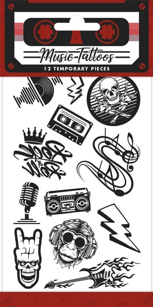Nep Tattoos Muziek, Hobby en Vrije tijd, Feestartikelen, Nieuw, Verzenden