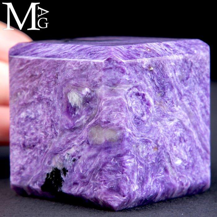 Kubus in Charoiet Natuurlijk – Oost-Siberië Zeldzame, Verzamelen, Mineralen en Fossielen