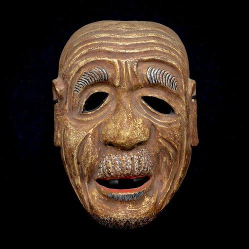 RARE - Signed Japan Wooden Noh/Kyogen Mask of OJI  / -, Antiek en Kunst, Antiek | Overige Antiek