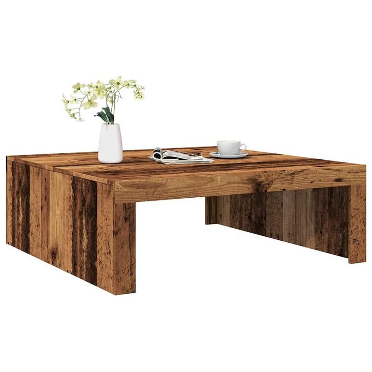 vidaXL Salontafel 100x100x35 cm bewerkt hout oude, Huis en Inrichting, Tafels | Salontafels, Nieuw, Verzenden