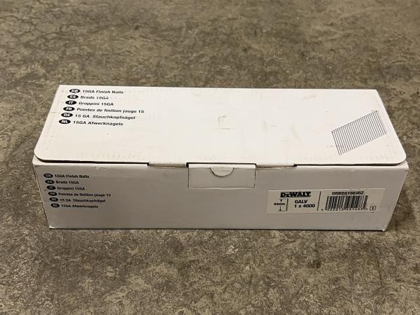 Veiling - 5x DeWalt brads 64mm 4000-pack DNBDA1564GZ, Doe-het-zelf en Bouw, IJzerwaren en Bevestigingsmiddelen
