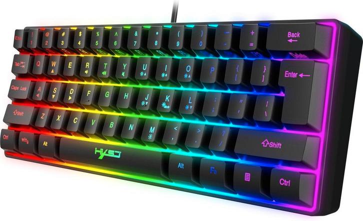2dekans | HXSJ V700 RGB Membraan bedrade gaming toetsenbord, Computers en Software, Toetsenborden, Ophalen of Verzenden