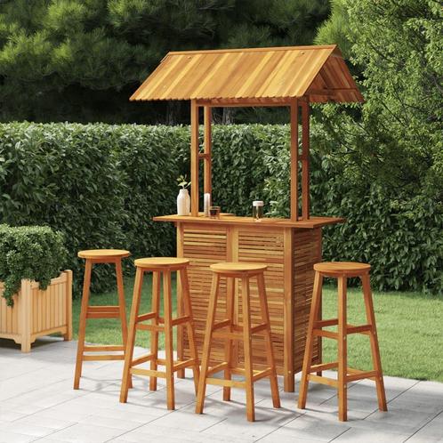 vidaXL 5-delige Tuinbarset massief acaciahout, Tuin en Terras, Tuinsets en Loungesets, Nieuw, Verzenden