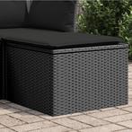 vidaXL Tuinkruk met kussen 55x55x37 cm poly rattan zwart, Verzenden, Nieuw