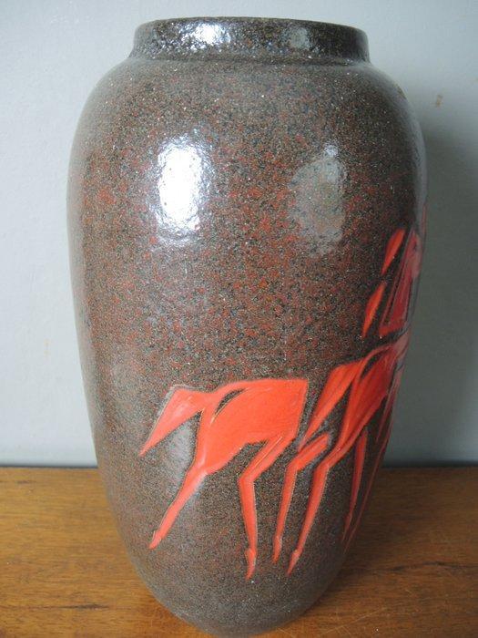 Scheurich - Pferde - Vaas - H. 51 cm - Steengoed - Fat Lava, Antiek en Kunst, Antiek | Glaswerk en Kristal