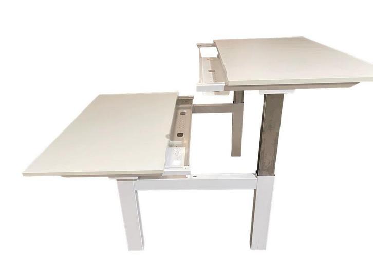 Verstelbaar Duo Sta Bureau In Hoogte Van 65 - 120 cm, Huis en Inrichting, Bureaus, Stabureau, Zo goed als nieuw, Elektrisch, In hoogte verstelbaar