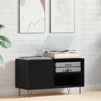 vidaXL Recordkast Zwart Eiken 84,5x38x48 cm Hout, Huis en Inrichting, Woonaccessoires | Cd- en Dvd-rekken, Verzenden, Nieuw
