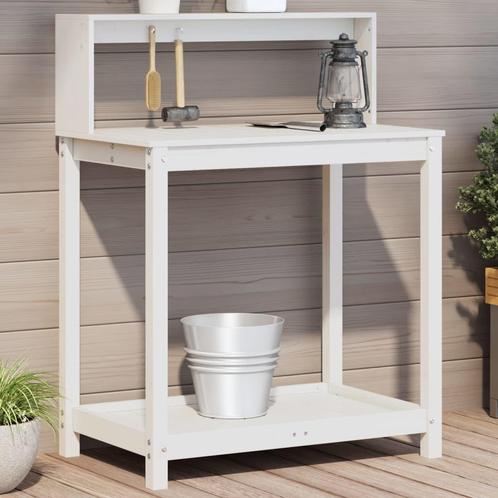 vidaXL Oppottafel met schappen 82,5x50x109,5 cm massief, Tuin en Terras, Bloembakken en Plantenbakken, Nieuw, Verzenden