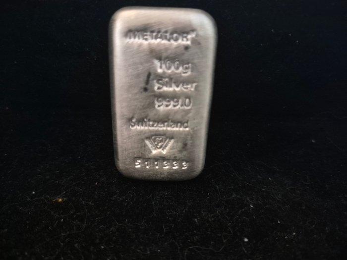 100 gram - Zilver .999 - Metalor, Switzerland (Zonder, Timbres & Monnaies, Métaux nobles & Lingots