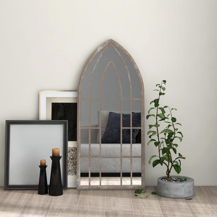 vidaXL Spiegel 100x45 cm ijzer zandkleurig, Huis en Inrichting, Woonaccessoires | Spiegels, Nieuw, Verzenden