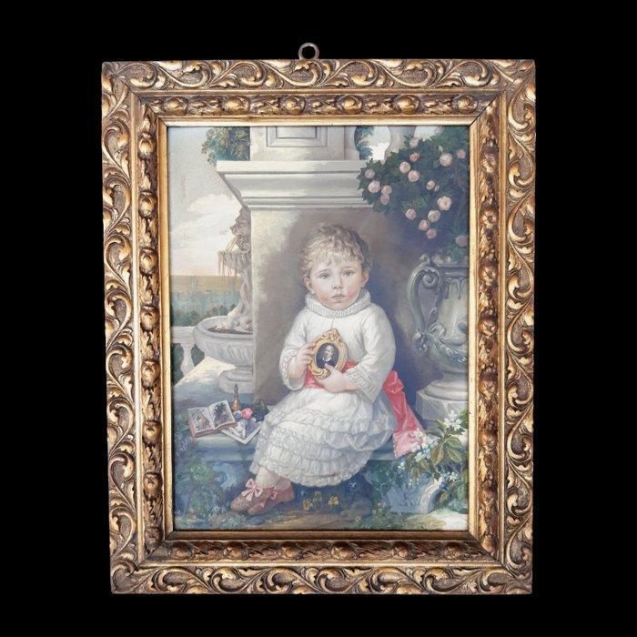 Agostino Benvenuto (XIX-XX) - Vanitas, Ritratto di Bambina, Antiquités & Art, Art | Peinture | Classique