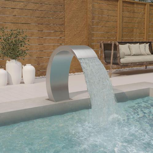 vidaXL Zwembadfontein met LEDs 22x60x70 cm roestvrij staal, Tuin en Terras, Waterpartijen en Fonteinen, Nieuw, Verzenden