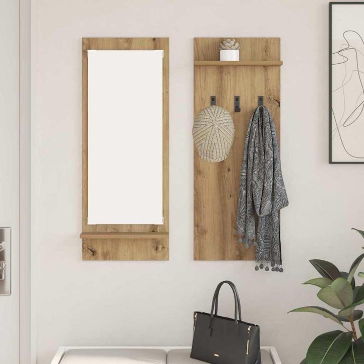 vidaXL Wandgemonteerde kapstok artisanaal eikenkleurig 70 x, Huis en Inrichting, Kasten | Wandmeubels, Nieuw, Verzenden