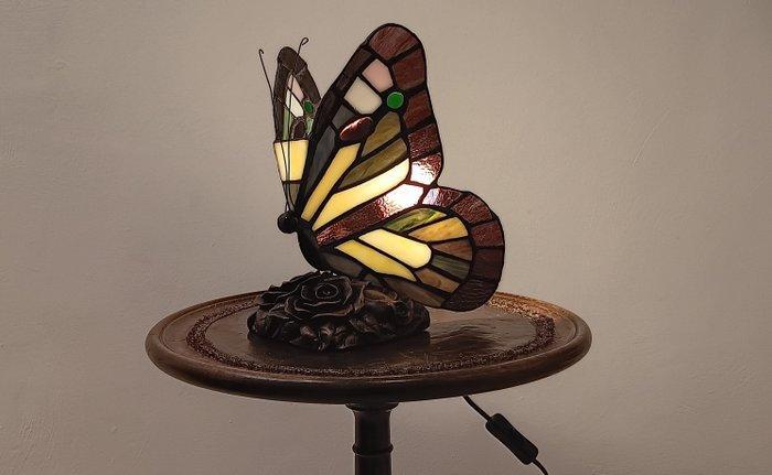 Lamp - tiffany stijl vlinder - resin - glas, Antiquités & Art, Art | Objets design