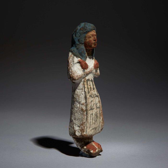 Oud-Egyptisch Terracotta Fijn Ushabti. Nieuwe Koninkrijk,, Verzamelen, Mineralen en Fossielen