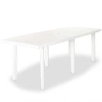 vidaXL Table de jardin Blanc 210 x 96 x 72 cm Plastique, Neuf, Verzenden