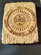 Sculpture, Stemma Araldico IHS - 25 cm - Pierre minérale