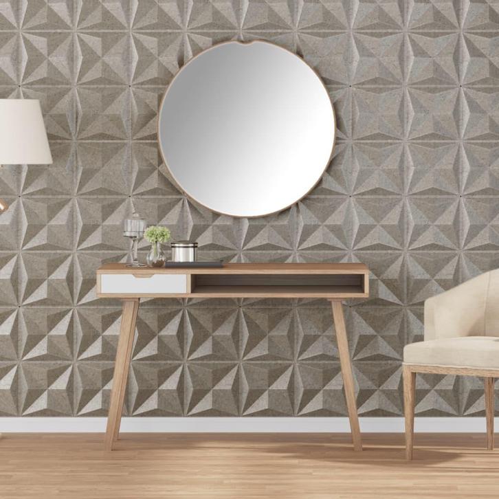 vidaXL 24 st Wandpanelen origami 6 m² 50x50 cm XPS beton, Doe-het-zelf en Bouw, Platen en Panelen, Nieuw, Verzenden