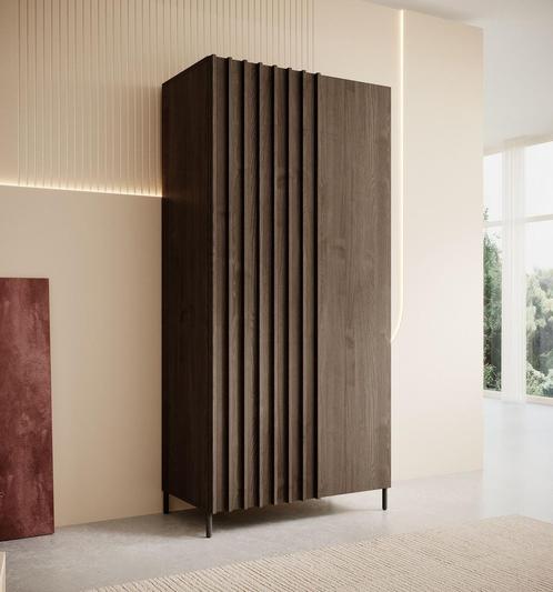 Meubella Kledingkast Paz donker eiken 90cm, Huis en Inrichting, Kasten | Overige, Nieuw, Verzenden