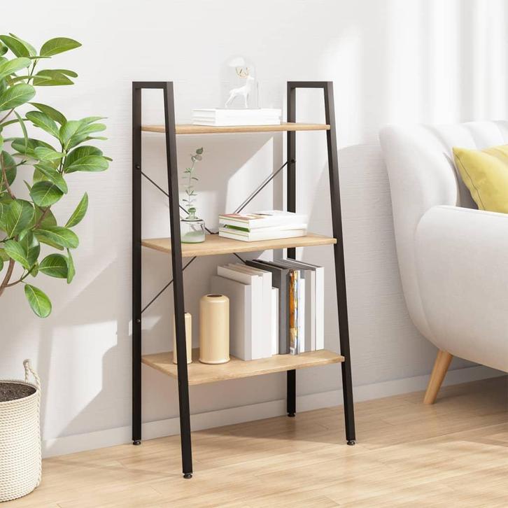 vidaXL Opbergmeubel met 3 lagen 56x35x108 cm lichtbruin en, Huis en Inrichting, Kasten | Boekenkasten, Nieuw, Verzenden
