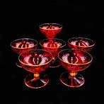 Bohemia - Moser Art Glass (attr) - Ruby Red & Gold Champagne, Antiquités & Art