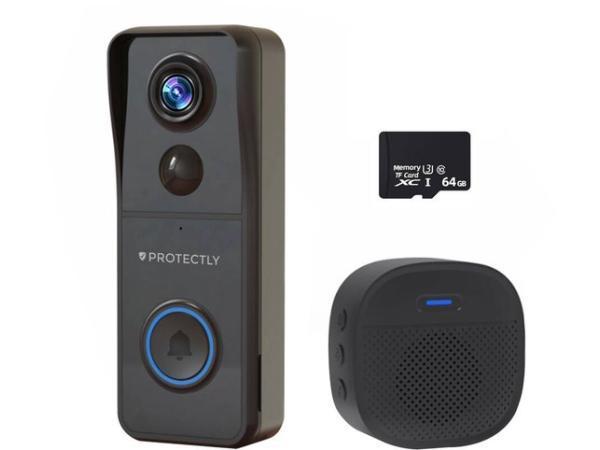 Veiling - Protectly® Slimme Draadloze Video Deurbel Met Cam, Huis en Inrichting, Deurbellen