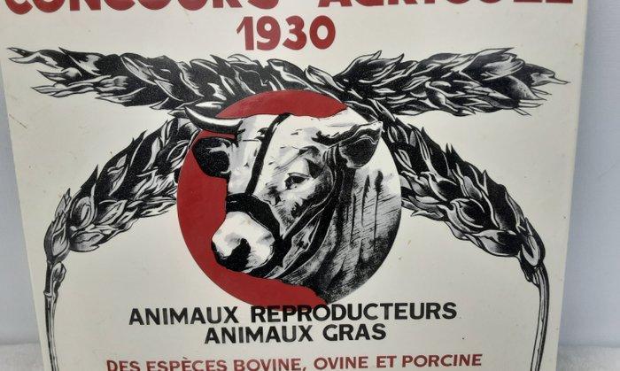 Concours Agricole - Reclamebord - Emaille, Antiquités & Art, Antiquités | Assiettes décoratives & Carrelages