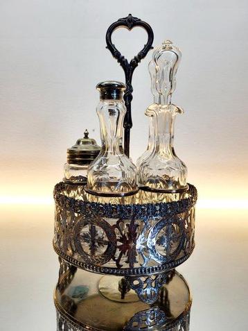 Ensemble de burettes - Laiton argenté - Set de cruet
